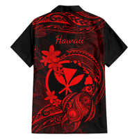 Hawaii Family Matching Off Shoulder Maxi Dress and Hawaiian Shirt Turtle Mix Polynesian Plumeria Red Version LT14 - Polynesian Pride