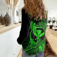 hawaii-women-casual-shirt-turtle-mix-polynesian-plumeria-green-version