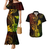 Hawaii Couples Matching Mermaid Dress and Hawaiian Shirt Ukulele Mix Polynesian Plumeria Reggae Version LT14 Reggae - Polynesian Pride