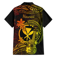 Hawaii Family Matching Summer Maxi Dress and Hawaiian Shirt Ukulele Mix Polynesian Plumeria Reggae Version LT14 - Polynesian Pride