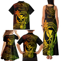 Hawaii Family Matching Tank Maxi Dress and Hawaiian Shirt Ukulele Mix Polynesian Plumeria Reggae Version LT14 - Polynesian Pride