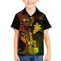 Hawaii Family Matching Tank Maxi Dress and Hawaiian Shirt Ukulele Mix Polynesian Plumeria Reggae Version LT14 Son's Shirt Reggae - Polynesian Pride