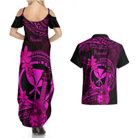 hawaii-couples-matching-summer-maxi-dress-and-hawaiian-shirt-ukulele-mix-polynesian-plumeria-pink-version