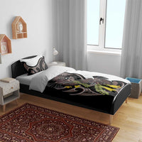 New Zealand Valentines Day Bedding Set Piwakawaka Lovers Maori Koru Tattoo - Polynesian Pride