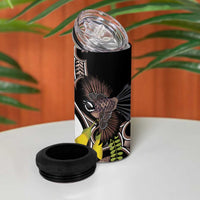 New Zealand Valentines Day 4 in 1 Can Cooler Tumbler Piwakawaka Lovers Maori Koru Tattoo LT14 - Polynesian Pride