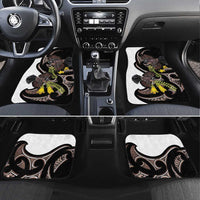 New Zealand Valentines Day Car Mats Piwakawaka Lovers Maori Koru Tattoo LT14 Set 4pcs Black - Polynesian Pride