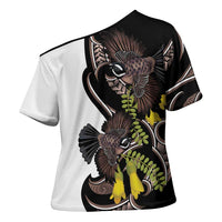New Zealand Valentines Day Cross Shoulder Shirt Piwakawaka Lovers Maori Koru Tattoo LT14 - Polynesian Pride