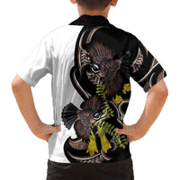 New Zealand Valentines Day Family Matching Off The Shoulder Long Sleeve Dress and Hawaiian Shirt Piwakawaka Lovers Maori Koru Tattoo LT14 - Polynesian Pride