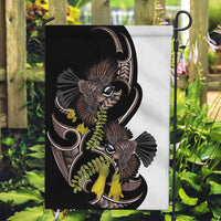 New Zealand Valentines Day Garden Flag Piwakawaka Lovers Maori Koru Tattoo LT14 Garden Flag Black - Polynesian Pride