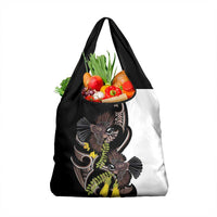 New Zealand Valentines Day Grocery Bag Piwakawaka Lovers Maori Koru Tattoo LT14 1-pack One Size Black - Polynesian Pride
