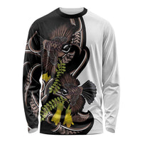 New Zealand Valentines Day Long Sleeve Shirt Piwakawaka Lovers Maori Koru Tattoo LT14 Unisex Black - Polynesian Pride
