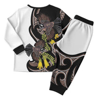 New Zealand Valentines Day Christmas Pajama Set Piwakawaka Lovers Maori Koru Tattoo LT14 - Polynesian Pride