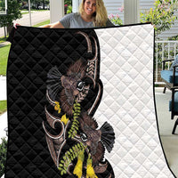 New Zealand Valentines Day Quilt Piwakawaka Lovers Maori Koru Tattoo LT14 Black - Polynesian Pride