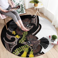 New Zealand Valentines Day Round Carpet Piwakawaka Lovers Maori Koru Tattoo LT14 - Polynesian Pride