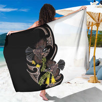 New Zealand Valentines Day Sarong Piwakawaka Lovers Maori Koru Tattoo LT14 One Size 44 x 66 inches Black - Polynesian Pride
