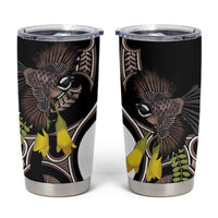 New Zealand Valentines Day Tumbler Cup Piwakawaka Lovers Maori Koru Tattoo LT14 Black - Polynesian Pride
