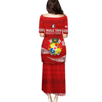 Tonga Rugby Family Matching Puletasi Dress and Hawaiian Shirt 2023 Ikale Tahi Tongan Ngatu Pattern LT14 - Polynesian Pride