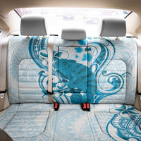 Cyan And White Hawaii Chameleon Back Car Seat Cover Plumeria Polynesian Tribal Art