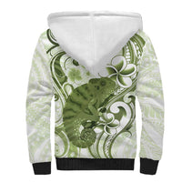 Green And White Hawaii Chameleon Sherpa Hoodie Plumeria Polynesian Tribal Art LT14 - Polynesian Pride