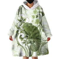 Green And White Hawaii Chameleon Wearable Blanket Hoodie Plumeria Polynesian Tribal Art LT14 - Polynesian Pride