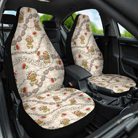 Beige Palaka Hawaii Mele Kalikimaka Car Seat Cover Ohia Lehua Shell Leis Funny Gingerbread Santa LT14 One Size Beige - Polynesian Pride
