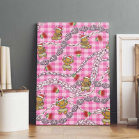 Pink Palaka Hawaii Mele Kalikimaka Canvas Wall Art Ohia Lehua Shell Leis Funny Gingerbread Santa - Polynesian Pride