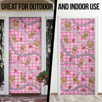 Pink Palaka Hawaii Mele Kalikimaka Door Cover Ohia Lehua Shell Leis Funny Gingerbread Santa LT14 - Polynesian Pride