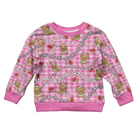 Pink Palaka Hawaii Mele Kalikimaka Kid Ugly Christmas Sweater Ohia Lehua Shell Leis Funny Gingerbread Santa LT14 Kid Pink - Polynesian Pride