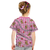 Pink Palaka Hawaii Mele Kalikimaka Kid T Shirt Ohia Lehua Shell Leis Funny Gingerbread Santa LT14 - Polynesian Pride