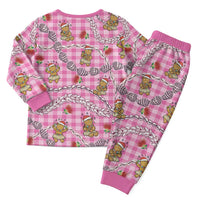 Pink Palaka Hawaii Mele Kalikimaka Christmas Pajama Set Ohia Lehua Shell Leis Funny Gingerbread Santa LT14 - Polynesian Pride