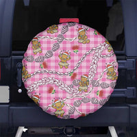 Pink Palaka Hawaii Mele Kalikimaka Spare Tire Cover Ohia Lehua Shell Leis Funny Gingerbread Santa LT14 No hole Pink - Polynesian Pride