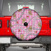 Pink Palaka Hawaii Mele Kalikimaka Spare Tire Cover Ohia Lehua Shell Leis Funny Gingerbread Santa LT14 - Polynesian Pride