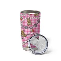 Pink Palaka Hawaii Mele Kalikimaka Tumbler Cup Ohia Lehua Shell Leis Funny Gingerbread Santa LT14 - Polynesian Pride