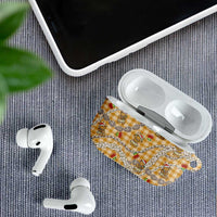Gold Palaka Hawaii Mele Kalikimaka AirPods Case Ohia Lehua Shell Leis Funny Gingerbread Santa - Polynesian Pride