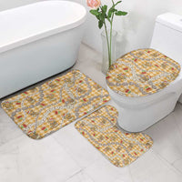 Gold Palaka Hawaii Mele Kalikimaka Bathroom Set Ohia Lehua Shell Leis Funny Gingerbread Santa - Polynesian Pride