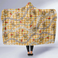 Gold Palaka Hawaii Mele Kalikimaka Hooded Blanket Ohia Lehua Shell Leis Funny Gingerbread Santa LT14 One Size Gold - Polynesian Pride