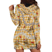 Gold Palaka Hawaii Mele Kalikimaka Hoodie Dress Ohia Lehua Shell Leis Funny Gingerbread Santa LT14 - Polynesian Pride