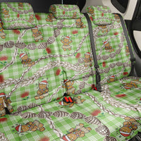 Green Palaka Hawaii Mele Kalikimaka Back Car Seat Cover Ohia Lehua Shell Leis Funny Gingerbread Santa LT14 - Polynesian Pride