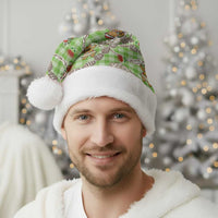 Green Palaka Hawaii Mele Kalikimaka Christmas Santa Hat Ohia Lehua Shell Leis Funny Gingerbread Santa LT14 - Polynesian Pride
