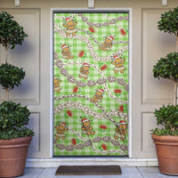 Green Palaka Hawaii Mele Kalikimaka Door Cover Ohia Lehua Shell Leis Funny Gingerbread Santa LT14 Green - Polynesian Pride