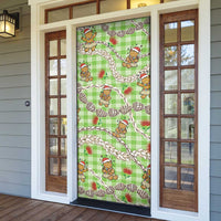 Green Palaka Hawaii Mele Kalikimaka Door Cover Ohia Lehua Shell Leis Funny Gingerbread Santa LT14 - Polynesian Pride
