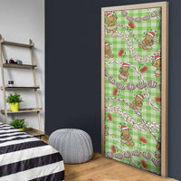 Green Palaka Hawaii Mele Kalikimaka Door Cover Ohia Lehua Shell Leis Funny Gingerbread Santa LT14 - Polynesian Pride