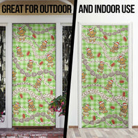 Green Palaka Hawaii Mele Kalikimaka Door Cover Ohia Lehua Shell Leis Funny Gingerbread Santa LT14 - Polynesian Pride