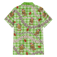 Green Palaka Hawaii Mele Kalikimaka Family Matching Mermaid Dress and Hawaiian Shirt Ohia Lehua Shell Leis Funny Gingerbread Santa LT14 - Polynesian Pride