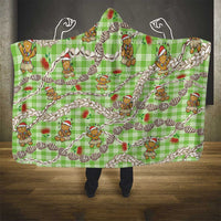 Green Palaka Hawaii Mele Kalikimaka Hooded Blanket Ohia Lehua Shell Leis Funny Gingerbread Santa LT14 - Polynesian Pride