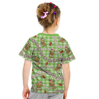 Green Palaka Hawaii Mele Kalikimaka Kid T Shirt Ohia Lehua Shell Leis Funny Gingerbread Santa LT14 - Polynesian Pride