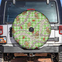 Green Palaka Hawaii Mele Kalikimaka Spare Tire Cover Ohia Lehua Shell Leis Funny Gingerbread Santa LT14 Green - Polynesian Pride
