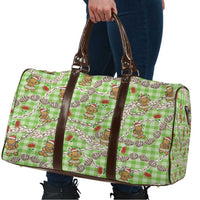 Green Palaka Hawaii Mele Kalikimaka Travel Bag Ohia Lehua Shell Leis Funny Gingerbread Santa LT14 - Polynesian Pride