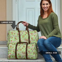 Green Palaka Hawaii Mele Kalikimaka Travel Bag Ohia Lehua Shell Leis Funny Gingerbread Santa LT14 - Polynesian Pride