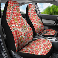 Red Palaka Hawaii Mele Kalikimaka Car Seat Cover Ohia Lehua Shell Leis Funny Gingerbread Santa LT14 - Polynesian Pride